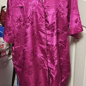 Elegant Pink Satin Robe